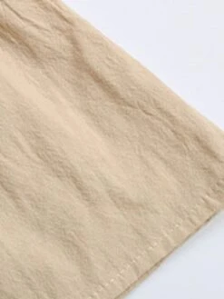 Women's Casual Dress Cotton Linen Dress Mini Dress Linen / Cotton Blend Basic Classic Outdoor Daily Vacation Split Neck Ruffle Button Long Sleeve Fall Winter Autumn 2023 Loose Fit Apricot Plain S M L -HAYz Clothing Shop jpuwtx1695014842821