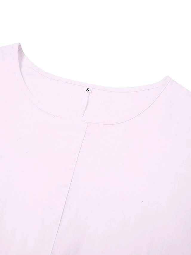 Women's Casual Dress Cotton Linen Dress Shift Dress Maxi Long Dress Cotton Blend Modern Casual Daily Vacation Boat Neck Ruched Pocket Long Sleeve Summer Spring Fall 2023 Loose Fit White Pure Color S 2 Women's Casual Dress Cotton Linen Dress Shift Dress Maxi Long Dress Cotton Blend Modern Casual Daily Vacation Boat Neck Ruched Pocket Long Sleeve Summer Spring Fall 2023 Loose Fit White Pure Color S - Image 2