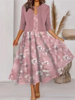 Women's Two Piece Dress Set Casual Dress Tank Dress Outdoor Daily Fashion Streetwear Pocket Print Midi Dress V Neck 3/4 Length Sleeve Floral Regular Fit Pink Navy Blue Royal Blue Spring Fall S M L XL 6 Women's Two Piece Dress Set Casual Dress Tank Dress Outdoor Daily Fashion Streetwear Pocket Print Midi Dress V Neck 3/4 Length Sleeve Floral Regular Fit Pink Navy Blue Royal Blue Spring Fall S M L XL -HAYz Clothing Shop jsfuky1690860832786