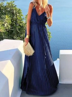 Women's Long Dress Maxi Dress Party Dress Casual Dress Swing Dress Plain Fashion Casual Outdoor Daily Holiday Ruched Sleeveless Strap Dress Loose Fit Dark Green Purple Dark Blue Spring S M L XL -HAYz Clothing Shop jtwtse1678435804562