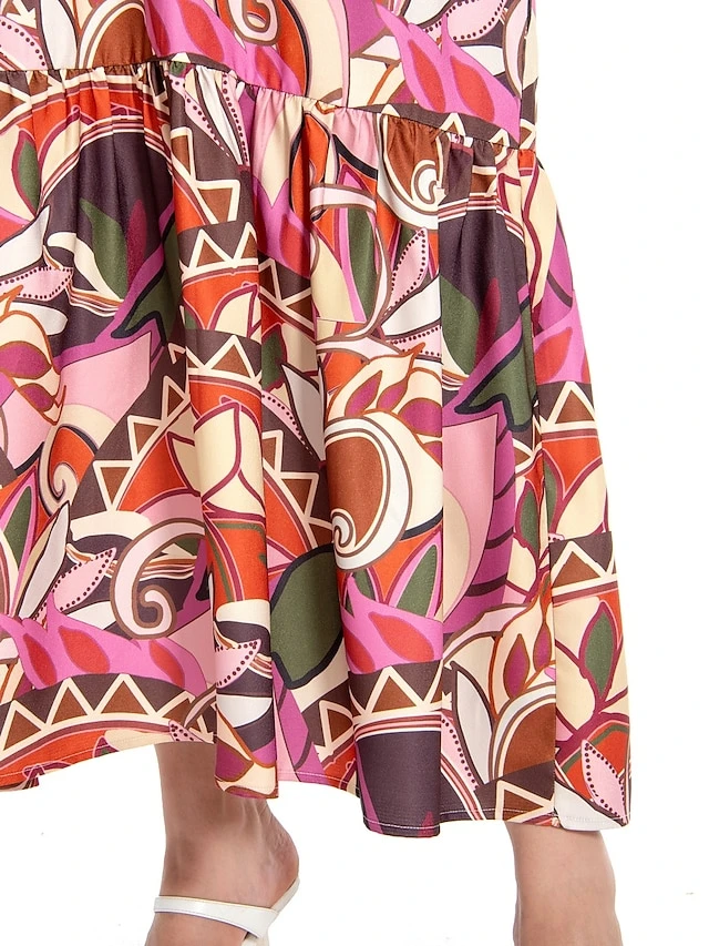 Women's Plus Size Curve Shirt Dress Work Dress Satin Dress Floral Long Dress Maxi Dress Long Sleeve Split Shirt Collar Fashion Office Red Fall Winter L XL XXL 3XL 4XL 8 Women's Plus Size Curve Shirt Dress Work Dress Satin Dress Floral Long Dress Maxi Dress Long Sleeve Split Shirt Collar Fashion Office Red Fall Winter L XL XXL 3XL 4XL - Image 8