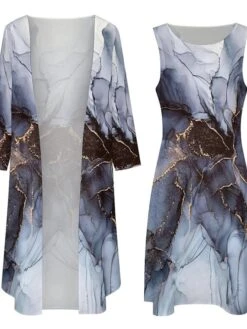 Women's Dress Set Two Piece Dress Shift Dress Midi Dress Dusty Blue Long Sleeve Print Print Summer Spring Crew Neck Stylish Winter Dress Fall Dress Loose Fit 2023 S M L XL XXL 3XL 4XL 5XL 9 Women's Dress Set Two Piece Dress Shift Dress Midi Dress Dusty Blue Long Sleeve Print Print Summer Spring Crew Neck Stylish Winter Dress Fall Dress Loose Fit 2023 S M L XL XXL 3XL 4XL 5XL -HAYz Clothing Shop jwzfvv1663919423936