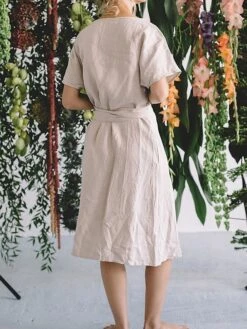 Women's Casual Dress Cotton Linen Dress Wrap Dress Midi Dress Linen / Cotton Blend Fashion Classic Style Outdoor Daily Holiday V Neck Lace Up Pocket Short Sleeve Fall Winter Autumn 2023 Loose Fit 9 Women's Casual Dress Cotton Linen Dress Wrap Dress Midi Dress Linen / Cotton Blend Fashion Classic Style Outdoor Daily Holiday V Neck Lace Up Pocket Short Sleeve Fall Winter Autumn 2023 Loose Fit -HAYz Clothing Shop jxoqgo1694087198933