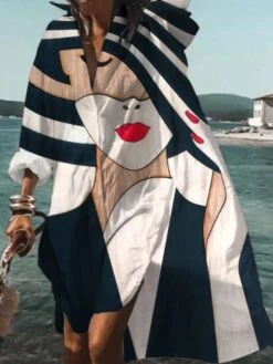 Women's Shirt Dress Swing Dress Sundress Midi Dress Outdoor Winter Dress Daily Polyester Vacation Casual Shirt Collar Button Pocket Long Sleeve Summer Spring Fall 2023 Loose Fit Black White Blue -HAYz Clothing Shop jzdobd1659090216101