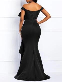 Women‘s Plus Size Curve Party Dress Color Block Off Shoulder Short Sleeve Spring Fall Stylish Prom Dress Maxi Long Dress Party Vacation Dress Sequin Dress -HAYz Clothing Shop kbaypw1663739319640