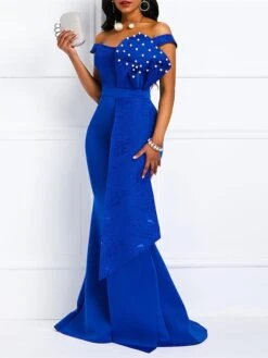 Women‘s Plus Size Curve Party Dress Sheath Dress Black Dress Solid Color Long Dress Maxi Dress Sleeveless Lace Ruffle Off Shoulder Fashion Party Yellow Red Summer Spring L XL XXL 3XL -HAYz Clothing Shop kcjuii1680602318296