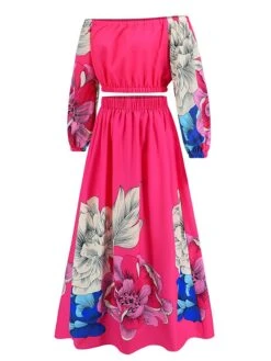 Women's Two Piece Dress Set Casual Dress Skirt Set Daily Going Out Casual Ruched Print Long Dress Maxi Dress Off Shoulder Long Sleeve Floral Regular Fit Blue Green Rose Red Fall Winter S M L XL XXL 29 Women's Two Piece Dress Set Casual Dress Skirt Set Daily Going Out Casual Ruched Print Long Dress Maxi Dress Off Shoulder Long Sleeve Floral Regular Fit Blue Green Rose Red Fall Winter S M L XL XXL -HAYz Clothing Shop kckluk1692339429123