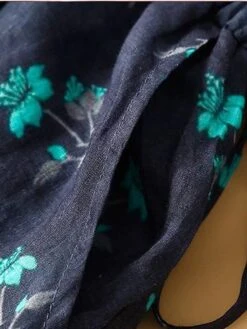 Women's Casual Dress Cotton Linen Dress A Line Dress Midi Dress Linen / Cotton Blend Basic Classic Outdoor Daily Vacation Split Neck Button Pocket 3/4 Length Sleeve Spring Fall Autumn 2023 Loose Fit -HAYz Clothing Shop khocdg1693967795900