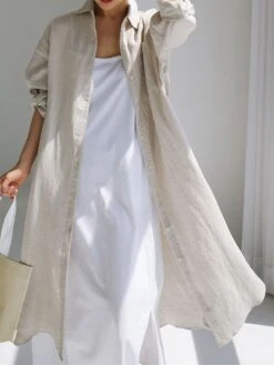 Women's Cotton Linen Dress Casual Dress Swing Dress Maxi Long Dress Cotton Blend Stylish Casual Winter Dress Daily Holiday Shirt Collar Button Pocket Long Sleeve Summer Spring Fall 2022 Loose Fit 26 Women's Cotton Linen Dress Casual Dress Swing Dress Maxi Long Dress Cotton Blend Stylish Casual Winter Dress Daily Holiday Shirt Collar Button Pocket Long Sleeve Summer Spring Fall 2022 Loose Fit -HAYz Clothing Shop kimpzg1658457830873