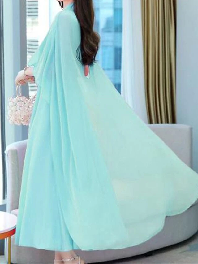 Women's Two Piece Dress Set Casual Dress Outdoor Daily Streetwear Modern Ruched Midi Dress V Neck 3/4 Length Sleeve Plain Regular Fit White Light Green Dark Pink Summer Spring S M L XL XXL 10 Women's Two Piece Dress Set Casual Dress Outdoor Daily Streetwear Modern Ruched Midi Dress V Neck 3/4 Length Sleeve Plain Regular Fit White Light Green Dark Pink Summer Spring S M L XL XXL - Image 10