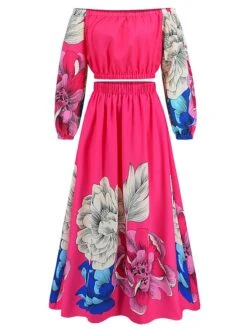 Women's Two Piece Dress Set Casual Dress Skirt Set Daily Going Out Casual Ruched Print Long Dress Maxi Dress Off Shoulder Long Sleeve Floral Regular Fit Blue Green Rose Red Fall Winter S M L XL XXL 28 Women's Two Piece Dress Set Casual Dress Skirt Set Daily Going Out Casual Ruched Print Long Dress Maxi Dress Off Shoulder Long Sleeve Floral Regular Fit Blue Green Rose Red Fall Winter S M L XL XXL -HAYz Clothing Shop kkjidi1692339428573