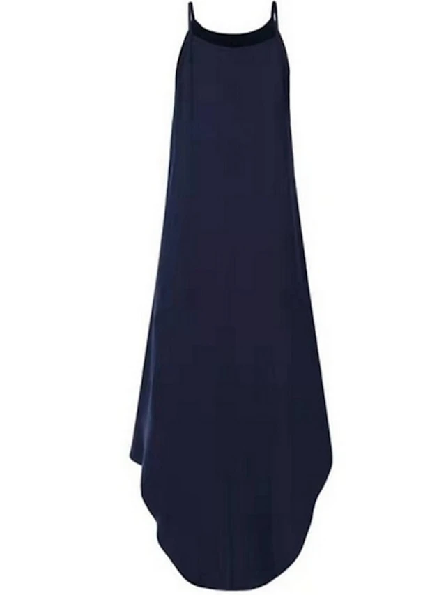 Women's Long Dress Maxi Dress Black Green Blue Sleeveless Pure Color Cold Shoulder Spring Summer Crew Neck Hot S M L XL XXL 3XL 4XL 5XL 7 Women's Long Dress Maxi Dress Black Green Blue Sleeveless Pure Color Cold Shoulder Spring Summer Crew Neck Hot S M L XL XXL 3XL 4XL 5XL - Image 7