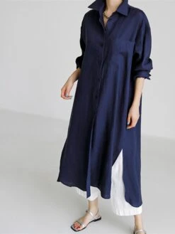Women's Cotton Linen Dress Casual Dress Swing Dress Maxi Long Dress Cotton Blend Stylish Casual Winter Dress Daily Holiday Shirt Collar Button Pocket Long Sleeve Summer Spring Fall 2022 Loose Fit 24 Women's Cotton Linen Dress Casual Dress Swing Dress Maxi Long Dress Cotton Blend Stylish Casual Winter Dress Daily Holiday Shirt Collar Button Pocket Long Sleeve Summer Spring Fall 2022 Loose Fit -HAYz Clothing Shop kktzhf1658457830451