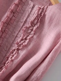 Women's Casual Dress Cotton Linen Dress A Line Dress Midi Dress Linen / Cotton Blend Basic Classic Outdoor Daily Vacation Crew Neck Lace Up Button 3/4 Length Sleeve Spring Fall Autumn 2023 Loose Fit -HAYz Clothing Shop klgkzr1694418852745