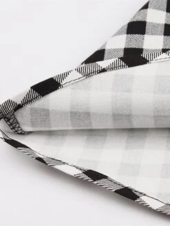 Women's Plus Size Retro 1950s Vintage Dress Midi Dress Daily Holiday With Belt Print Plaid Crew Neck Short Sleeve Regular Fit Spring Fall 2023 Black XL XXL 3XL 4XL -HAYz Clothing Shop klyory1693533789359