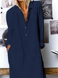 Women‘s Casual Dress Shirt Dress Shift Dress Midi Dress Yellow Navy Blue White Long Sleeve Pure Color Button Winter Fall Spring Shirt Collar Basic Winter Dress Daily Vacation 2023 S M L XL XXL 3XL 14 Women‘s Casual Dress Shirt Dress Shift Dress Midi Dress Yellow Navy Blue White Long Sleeve Pure Color Button Winter Fall Spring Shirt Collar Basic Winter Dress Daily Vacation 2023 S M L XL XXL 3XL -HAYz Clothing Shop kmmesj1666942861252