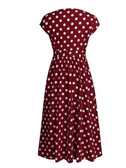 Women‘s Plus Size Curve Flattering Dresses Elegant Apple Shaped Dress Casual Dress A Line Dress Polka Dot Midi Dress Sleeveless Print V Neck Fashion Daily Black White Spring Summer Dress -HAYz Clothing Shop knjtxi1672800405730