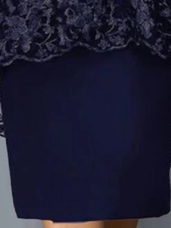 Women's Plus Size Curve Wedding Guest Dress Lace Party Dress Crew Neck Print 3/4 Length Sleeve Mother Dress Spring Fall Dress Elegant Formal Midi Dress Party Cocktail Dress -HAYz Clothing Shop kpserj1652667653855