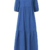 Women‘s Plus Size Curve Holiday Dress Solid Color Crew Neck Half Sleeve Fall Spring Casual Boho Maxi Long Dress Daily Vacation Dress Cotton