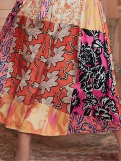 Women's Plus Size Curve Shirt Dress Casual Dress Maxi Long Dress Outdoor Daily Vacation Polyester Fashion Classic Shirt Collar Lace Up Button Long Sleeve Spring Fall Winter Loose Fit Yellow Flower L -HAYz Clothing Shop krwkps1693207160243