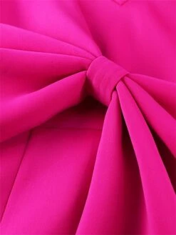 Women's Plus Size Curve Party Dress Bodycon Sheath Dress Plain Long Dress Maxi Dress Short Sleeve Split Bow V Neck Fashion Party Fuchsia Fall Winter XL XXL 3XL 4XL -HAYz Clothing Shop kswduw1694425979922