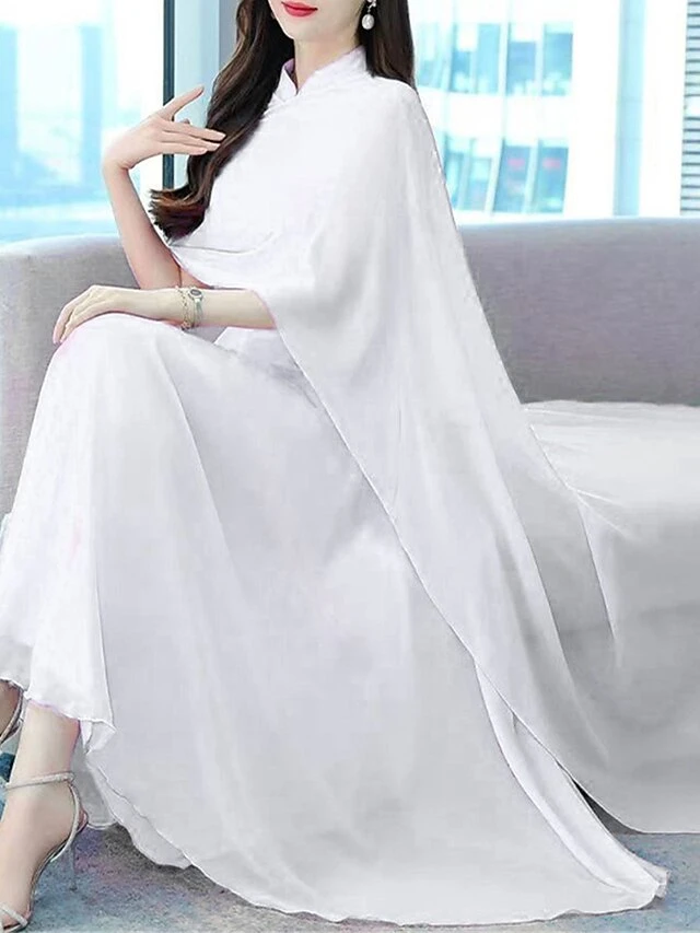 Women's Two Piece Dress Set Casual Dress Outdoor Daily Streetwear Modern Ruched Midi Dress V Neck 3/4 Length Sleeve Plain Regular Fit White Light Green Dark Pink Summer Spring S M L XL XXL 15 Women's Two Piece Dress Set Casual Dress Outdoor Daily Streetwear Modern Ruched Midi Dress V Neck 3/4 Length Sleeve Plain Regular Fit White Light Green Dark Pink Summer Spring S M L XL XXL - Image 15