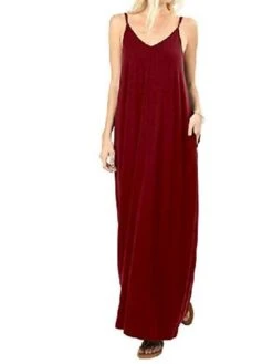 Women's Long Dress Maxi Dress Light Blue Wine Colorful Blue Sleeveless Pure Color Spring Summer S M L XL XXL -HAYz Clothing Shop kvpywu1609126790715