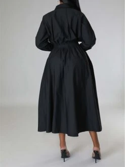 Women's Shirt Dress Casual Dress Swing Dress Maxi Long Dress Outdoor Daily Vacation Cotton And Linen Fashion Casual Shirt Collar Button Rolled Cuff Long Sleeve Spring Fall Winter 2023 Slim Black 32 Women's Shirt Dress Casual Dress Swing Dress Maxi Long Dress Outdoor Daily Vacation Cotton And Linen Fashion Casual Shirt Collar Button Rolled Cuff Long Sleeve Spring Fall Winter 2023 Slim Black -HAYz Clothing Shop kxlrjd1695027665971