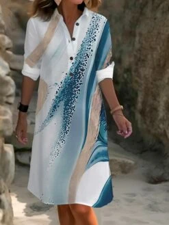 Women's Shirt Dress Casual Dress Cotton Linen Dress Midi Dress Polyester Fashion Casual Daily Outdoor Daily Vacation Shirt Collar Button Pocket Long Sleeve Summer Spring Fall 2023 Loose Fit Light