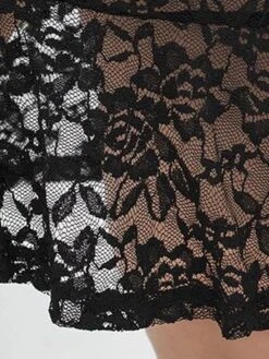 Women's Plus Size Party Dress Lace Dress Cocktail Dress Midi Dress Black 3/4 Length Sleeve Pure Color Lace Spring Fall Winter V Neck Fashion Winter Dress Birthday Wedding Guest 2023 XL XXL 3XL 4XL -HAYz Clothing Shop lbmgze1693535472962