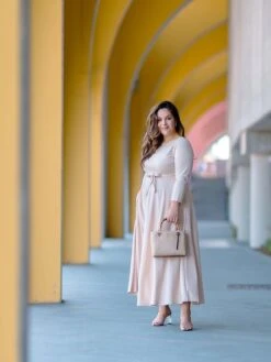 Women‘s Plus Size Curve Casual Dress Swing Dress Solid Color Long Dress Maxi Dress 3/4 Length Sleeve Lace Up Pocket Crew Neck Fashion Daily Yellow Red Spring Summer L XL XXL 3XL -HAYz Clothing Shop lcfrdl1687232532683