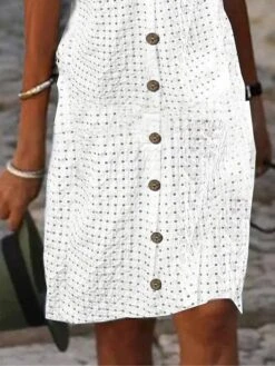 Women's Casual Dress Cotton Linen Dress Shift Dress Midi Dress Cotton Blend Modern Casual Outdoor Daily Vacation Split Neck Button Eyelet Short Sleeve Summer Spring 2023 Regular Fit White Plain S M L 5 Women's Casual Dress Cotton Linen Dress Shift Dress Midi Dress Cotton Blend Modern Casual Outdoor Daily Vacation Split Neck Button Eyelet Short Sleeve Summer Spring 2023 Regular Fit White Plain S M L -HAYz Clothing Shop lhjiqv1686105103509