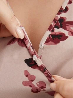 Women's Plus Size Curve Casual Dress Wine Red Velvet Dress Swing Dress Floral Long Dress Maxi Dress Long Sleeve Pocket Print V Neck -HAYz Clothing Shop lhugvt1697164713877