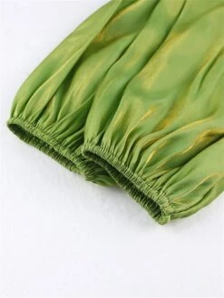 Women's Plus Size Curve Shirt Dress Casual Dress Satin Dress Plain Midi Dress Half Sleeve Ruched Ruffle V Neck Fashion Daily Green Fall Winter XL XXL 3XL 4XL -HAYz Clothing Shop lljddl1694425971768