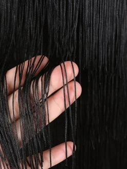 Women‘s Plus Size Curve Party Dress Black Dress Homecoming Dress Solid Color Crew Neck Tassel Fringe Half Sleeve Fall Spring Prom Dress -HAYz Clothing Shop lmyurw1645095473873