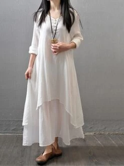 Women's Casual Dress Cotton Dress Swing Dress Maxi Long Dress Cotton Stylish Casual Winter Dress Daily Holiday V Neck Button Layered Long Sleeve Summer Spring Fall 2022 Loose Fit Black White Yellow 18 Women's Casual Dress Cotton Dress Swing Dress Maxi Long Dress Cotton Stylish Casual Winter Dress Daily Holiday V Neck Button Layered Long Sleeve Summer Spring Fall 2022 Loose Fit Black White Yellow -HAYz Clothing Shop lnecol1657786369463