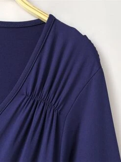 Women's Plus Size Curve Party Dress Swing Dress Formal Dress Plain Long Dress Maxi Dress 3/4 Length Sleeve Ruched Crew Neck Fashion Party Black Wine Fall Winter L XL XXL 3XL -HAYz Clothing Shop lodtdx1694151480771