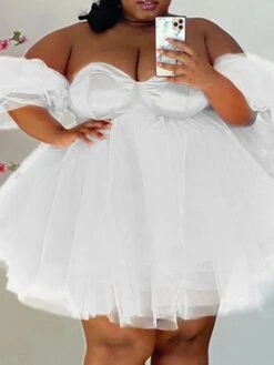 Women‘s Plus Size Curve Holiday Dress Solid Color Off Shoulder Ruched Short Sleeve Spring Summer Casual Sexy Short Mini Dress Causal Daily Dress 8 Women‘s Plus Size Curve Holiday Dress Solid Color Off Shoulder Ruched Short Sleeve Spring Summer Casual Sexy Short Mini Dress Causal Daily Dress -HAYz Clothing Shop lpqkek1641294205253