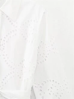 Women's Shirt Dress Casual Dress Midi Dress Outdoor Daily Vacation Cotton Fashion Modern Shirt Collar Lace Up Button Long Sleeve Fall Winter 2023 Regular Fit White Pure Color XS S M L -HAYz Clothing Shop lsecla1695644910361