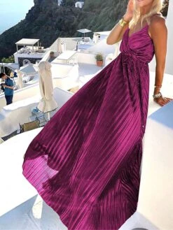 Women's Long Dress Maxi Dress Party Dress Casual Dress Swing Dress Plain Fashion Casual Outdoor Daily Holiday Ruched Sleeveless Strap Dress Loose Fit Dark Green Purple Dark Blue Spring S M L XL -HAYz Clothing Shop lsijgd1678435806475