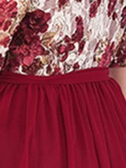 Women‘s Plus Size Curve Party Dress Cocktail Dress Wedding Guest Dress Midi Dress Black Wine Short Sleeve Floral Lace Up Summer Spring Fall V Neck Fashion Birthday Wedding Guest Vacation 2023 -HAYz Clothing Shop lthnja1691399403238