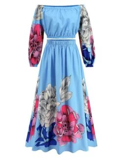 Women's Two Piece Dress Set Casual Dress Skirt Set Daily Going Out Casual Ruched Print Long Dress Maxi Dress Off Shoulder Long Sleeve Floral Regular Fit Blue Green Rose Red Fall Winter S M L XL XXL 38 Women's Two Piece Dress Set Casual Dress Skirt Set Daily Going Out Casual Ruched Print Long Dress Maxi Dress Off Shoulder Long Sleeve Floral Regular Fit Blue Green Rose Red Fall Winter S M L XL XXL -HAYz Clothing Shop lucdix1692339434728
