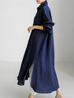 Women's Cotton Linen Dress Casual Dress Swing Dress Maxi Long Dress Cotton Blend Stylish Casual Winter Dress Daily Holiday Shirt Collar Button Pocket Long Sleeve Summer Spring Fall 2022 Loose Fit 23 Women's Cotton Linen Dress Casual Dress Swing Dress Maxi Long Dress Cotton Blend Stylish Casual Winter Dress Daily Holiday Shirt Collar Button Pocket Long Sleeve Summer Spring Fall 2022 Loose Fit -HAYz Clothing Shop lyhnlh1658457830175