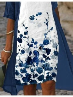 Women‘s Dress Set Two Piece Dress A Line Dress Midi Dress Blue Half Sleeve Floral Print Summer Spring V Neck Casual 2023 S M L XL XXL 3XL 5 Women‘s Dress Set Two Piece Dress A Line Dress Midi Dress Blue Half Sleeve Floral Print Summer Spring V Neck Casual 2023 S M L XL XXL 3XL -HAYz Clothing Shop lzsoky1664528627723