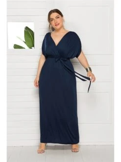 Women's Plus Size Party Dress Solid Color V Neck Short Sleeve Summer Spring Elegant Casual Prom Dress Maxi Long Dress Party Daily Dress 28 Women's Plus Size Party Dress Solid Color V Neck Short Sleeve Summer Spring Elegant Casual Prom Dress Maxi Long Dress Party Daily Dress -HAYz Clothing Shop mbbhcr1597046650741