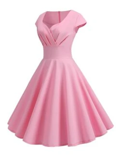 Women‘s Plus Size Curve Party Dress Swing Dress A Line Dress Solid Color Midi Dress Short Sleeve Ruched Square Neck Basic Party Black Yellow Spring Summer L XL XXL -HAYz Clothing Shop mbeqmf1675827842939