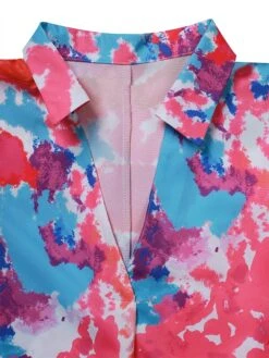 Women's Shirt Dress Casual Dress Swing Dress Midi Dress Daily Holiday Vacation Polyester Stylish Modern Shirt Collar High Low Dress Print Long Sleeve Summer Spring 2022 Loose Fit Black Red Blue -HAYz Clothing Shop mfslpm1683610845736