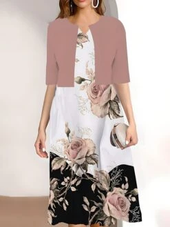 Women's Two Piece Dress Set Casual Dress Print Dress Outdoor Daily Fashion Elegant Print Midi Dress V Neck Half Sleeve Floral Print Regular Fit Pink Navy Blue Sky Blue Summer Spring S M L XL XXL 8 Women's Two Piece Dress Set Casual Dress Print Dress Outdoor Daily Fashion Elegant Print Midi Dress V Neck Half Sleeve Floral Print Regular Fit Pink Navy Blue Sky Blue Summer Spring S M L XL XXL -HAYz Clothing Shop mklbyx1689671522387
