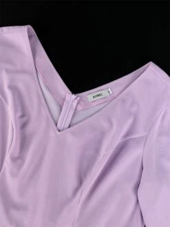 Women's Plus Size Curve Party Dress Work Dress Swing Dress Plain Midi Dress Long Sleeve Pleated Cut Out V Neck Fashion Party Purple Fall Winter XL XXL 3XL 4XL -HAYz Clothing Shop mkrgir1694165776962