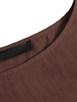 Women's Cotton Linen Dress Casual Dress Maxi Long Dress Linen Boho Casual Winter Dress Daily Holiday Crew Neck Patchwork Long Sleeve Summer Spring Fall Linen Loose Fit Black White Khaki Pure Color S -HAYz Clothing Shop moipgk1676450189410